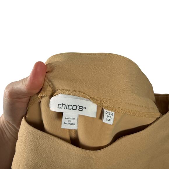 Chicos So Slimming Brigitte Ankle Pants Pull On Beige Womens 2.5 US 14 Large - Picture 5 of 7